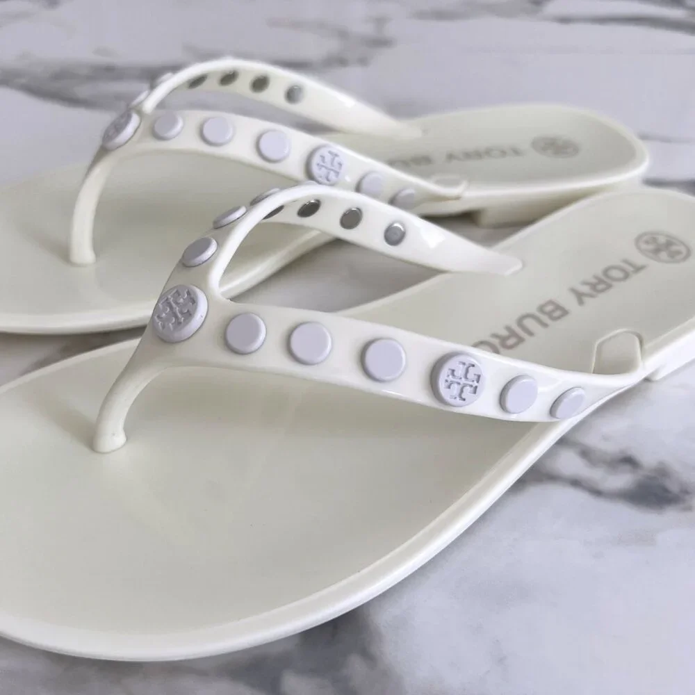 NWT - Tory Burch Studded Jelly Flip Flop - New Ivory🤍 - Picture 3 of 6